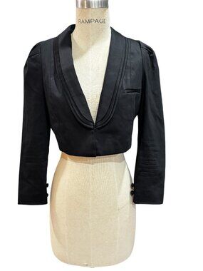 Day Birger et Mikkelsen Cropped Blazer Jacket Black Formal Bolero Size US 8